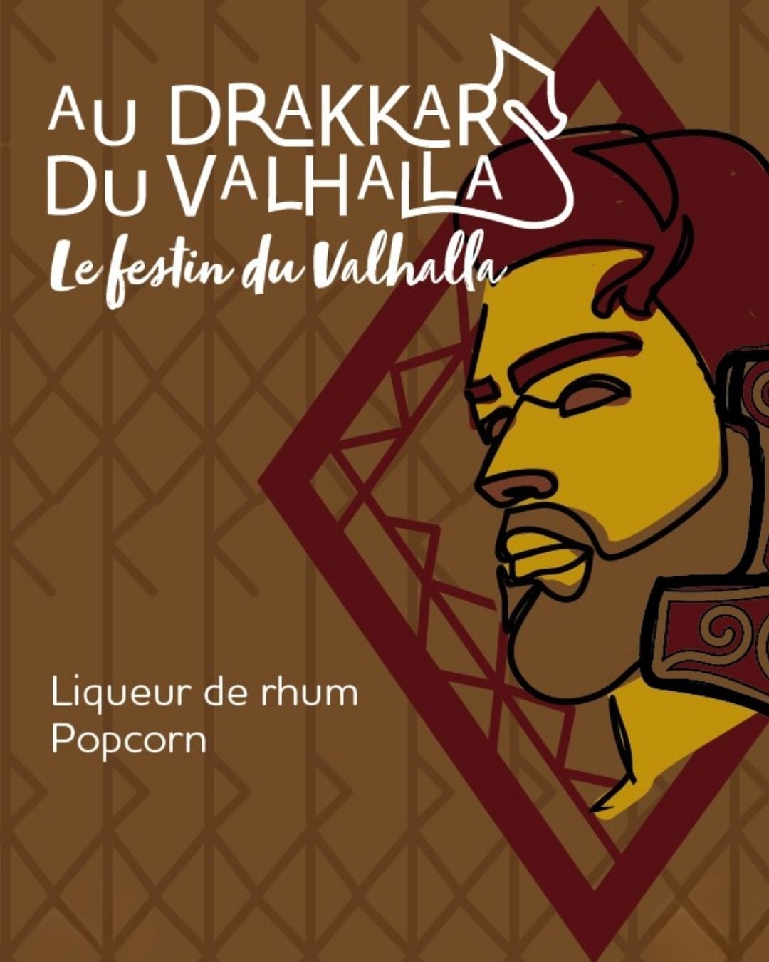 liqueur de rhum pop corn au drakkar du valhalla viking